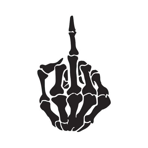 Skeleton Middle Finger Instant Download SVG, PNG, EPS, dxf, jpg digital download