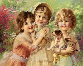 Sisters and Friends LARGE format digital download Victorian image Buy 3 Get one Free