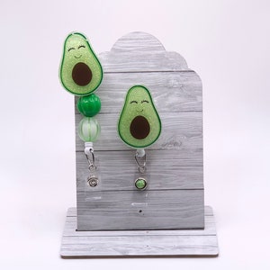 Avocado Badge Reel, Retractable Badge Reel, Food Service Badge Reel, Beaded Badge Reel, Cute Badge Reel, Glitter Badge Reel, Nurse ID,