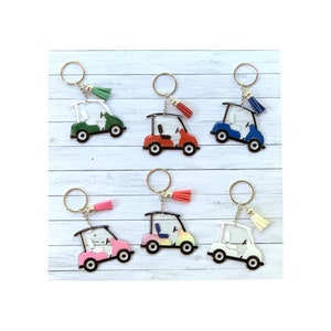 Golf Cart Keychain For Men, Golf Gifts For Women, Golfer Gifts For Him, Cute Keychain For Car Keys For Boyfriend, Golf Cart Accessories, Tie