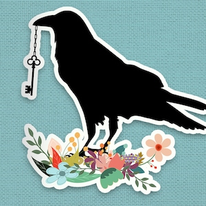 Crow Sticker | Raven Decal for Laptop | Planner or Water Bottle | Vinyl Sticker | Cool Stickers