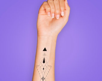 Geometry Tattoo | Temporary Tattoo | Not a Tattoo | Cute Tattoo | Celestial Tattoo