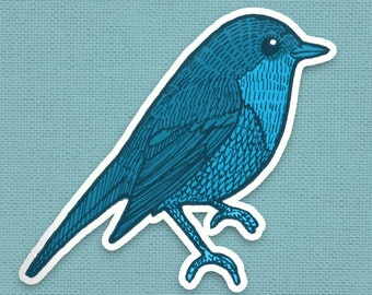 Cute Bird Stickers | Blue Bird Vinyl Decal | Bird Bumper Sticker