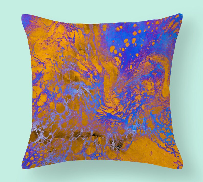 Vibrant Scatter Cushions Blue and Orange Urban Style Throw Etsy