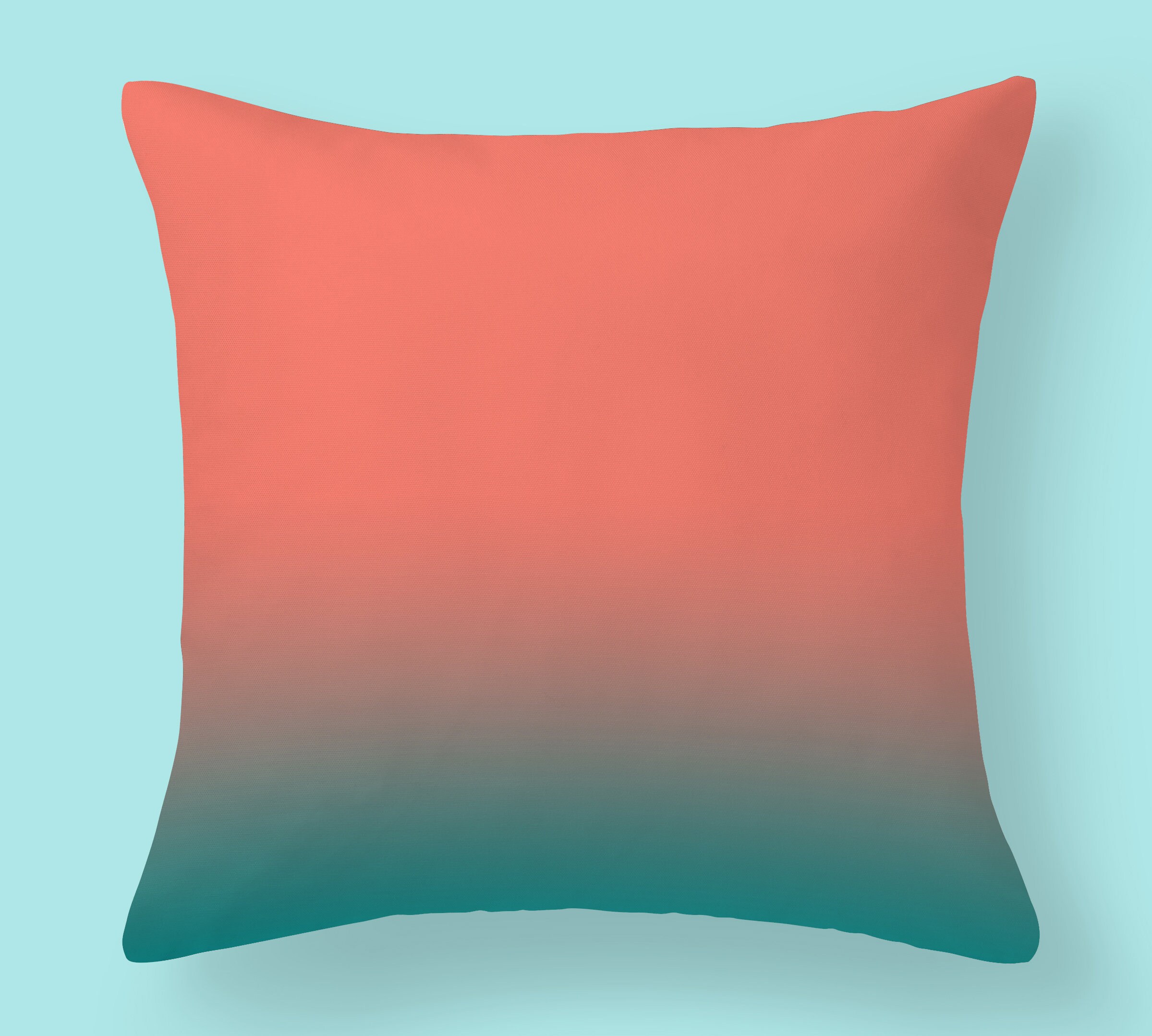 Teal Cushion Coral Throw Pillows Pink and Teal Accent Pillow