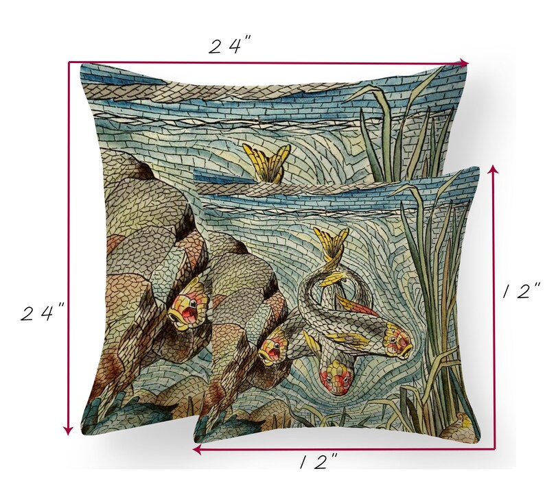 Fish Mosaic Scatter Cushions Scatter Cushions Nautical Etsy