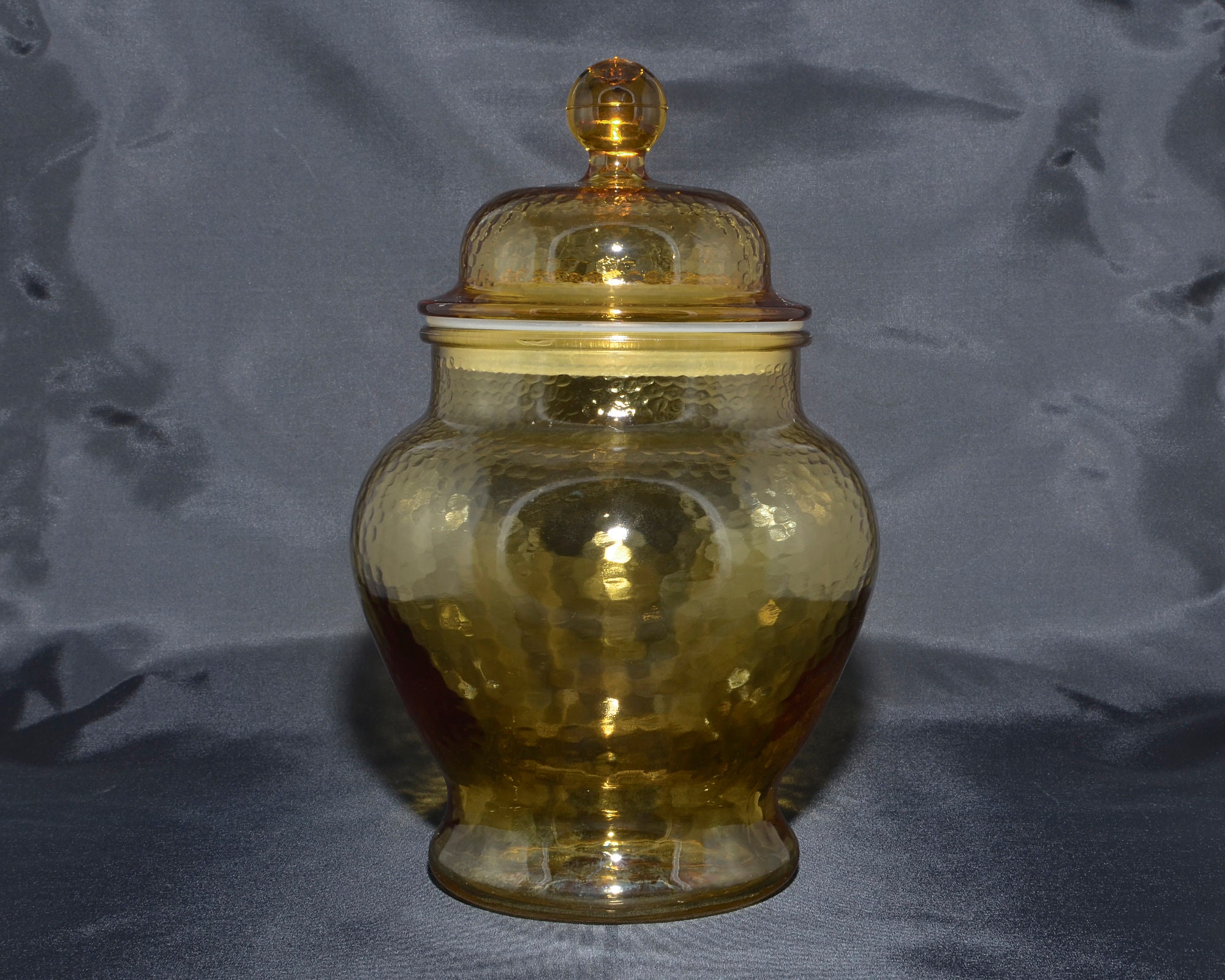 Indiana Glass Honey Amber 8.5 Biscuit Cookie or Ginger Jar ...