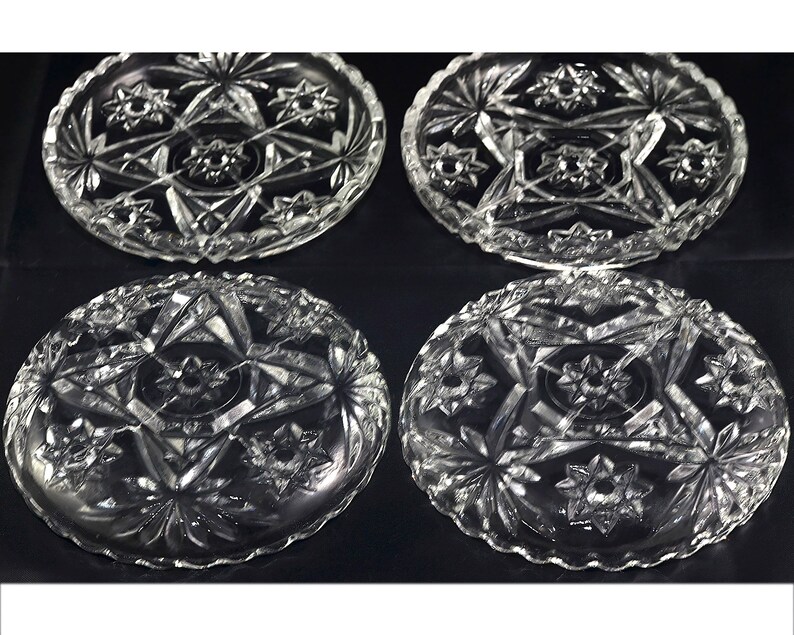 LOT Retro 1960s aka Star of David Anchor Hocking Early American PRESCUT EAPC Oblong Rectangular Serving Platter and Coaster Set of 4