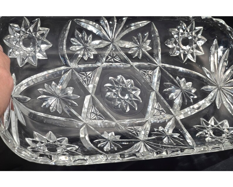 LOT Retro 1960s aka Star of David Anchor Hocking Early American PRESCUT EAPC Oblong Rectangular Serving Platter and Coaster Set of 4