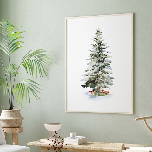 Winter Forest Print Holiday Wall Art Christmas Printable - Etsy