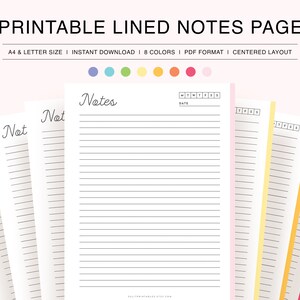 Notes Pages College Ruel College Ruled Filler Paper Printable ~ Full Letter Lined Notes Pages ...