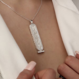 Egyptian Personalised Name Necklace, Ancient Egyptian Pendant, Gold Personalized Cartouche Necklace, Custom Name Necklace