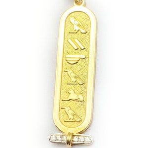 Egyptian Alphabet Cartouche Necklace, Personalized Ancient Egyptian Gold Plated Cartouche Necklace, Name into Hieroglyphic, Christmas Gifts