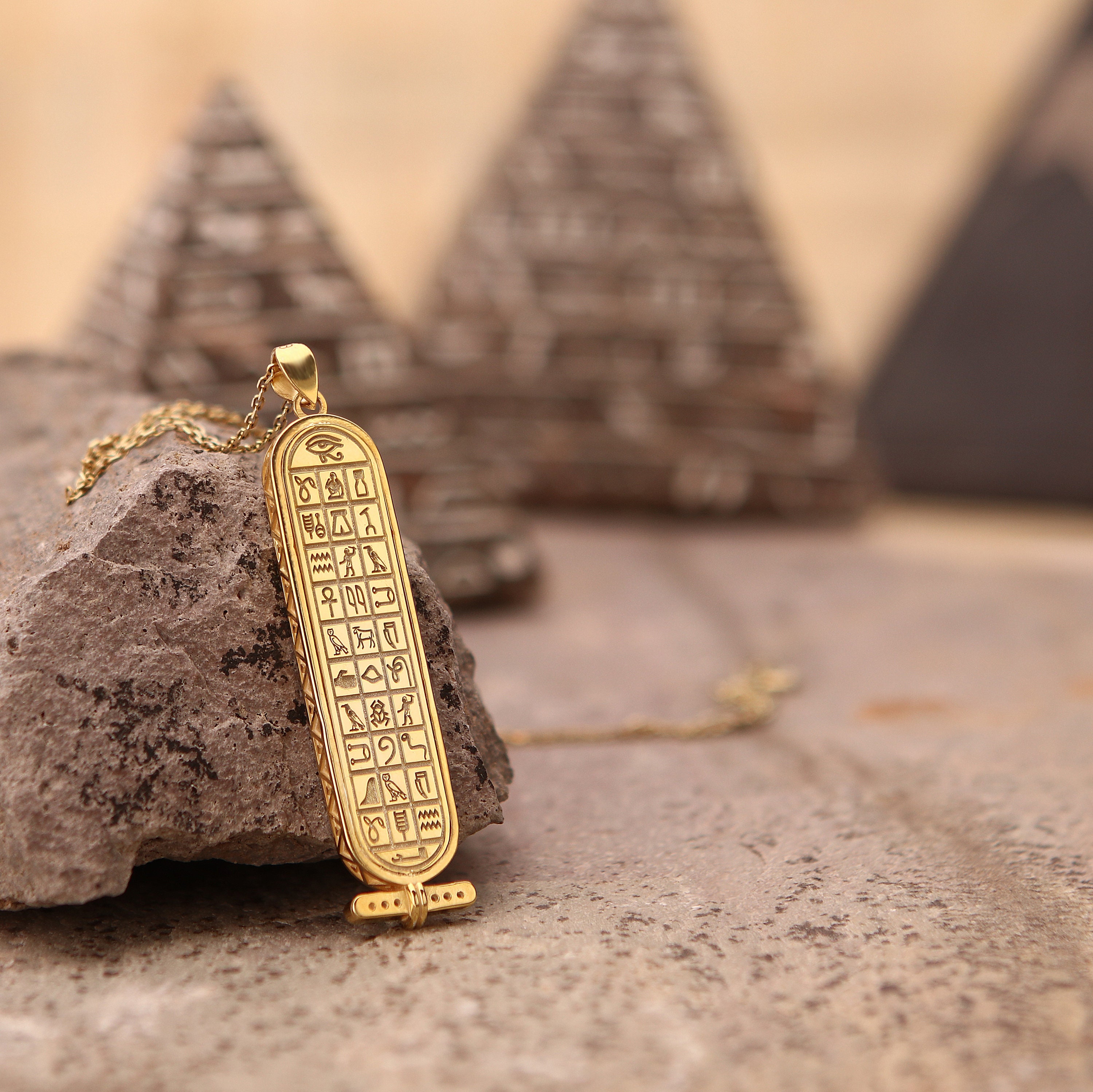 Gold Cartouche Jewelry Egypt Cartouche Hieroglyph Gold 