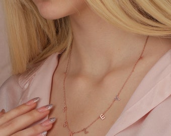 Custom Gold Initial Necklace, Delicate Alphabet Letter Style, Perfect for Daily Wear, Great Gift for Her, Elegant Personalized Name Pendant