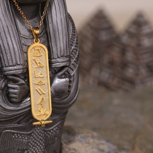 Egyptian Personalized Necklace, Personalised Cartouche Necklace, Egyptian Cartouche Pendant, Personalized Name Necklace, Gold Name Necklace