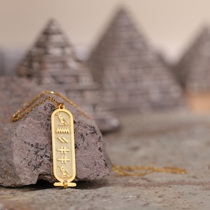 Egypt Necklace 1 Side, Egyptian Cartouche, Egyptian Necklace Women, Egyptian Nameplate, Egyptian Cartouche Necklace, Mom Christmas Gift