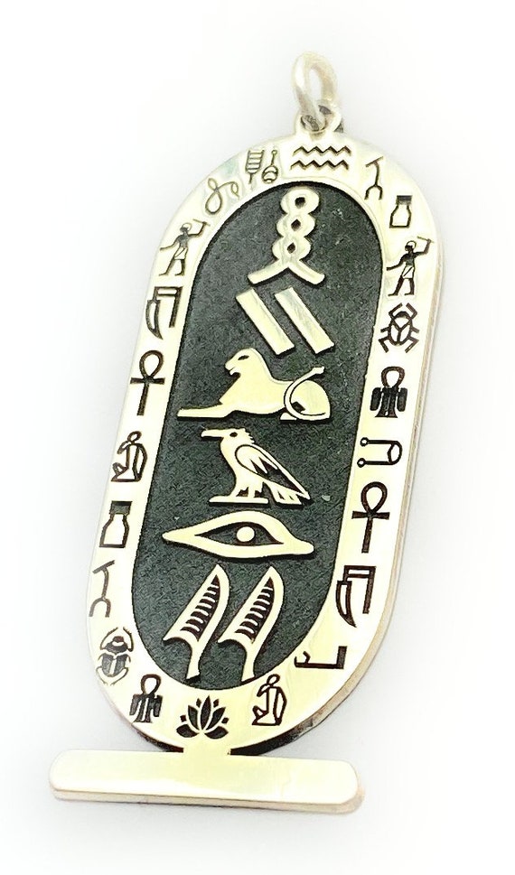 Egyptian Cartouche Pendant Necklace 14k Yellow Gold - AZ11806