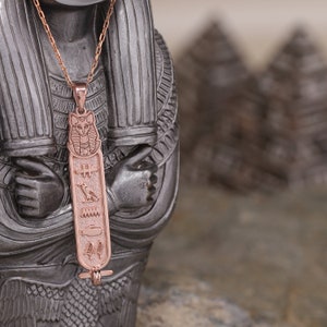 Bastet Cartouche Necklace, Custom Egyptian Initial Pendant, Unique Personalized Necklace, Perfect for Birthday or Christmas Gift for Women