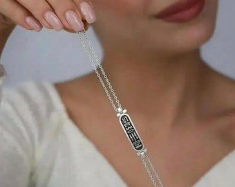 Personalized Egyptian Cartouche Bracelet, Custom Hieroglyph Name Bracelet, Sterling Silver Egyptian Jewelry, Ancient Egypt Name Bracelet