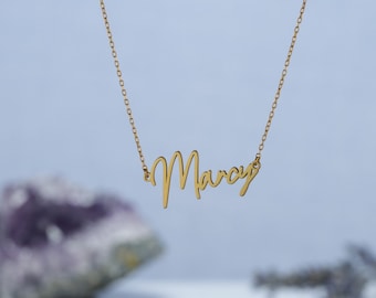 Custom 14K Gold Name Necklace, Personalised Dainty Name Jewellery, Minimalist Necklace, Birthday Gift, Gift for Mom, Christmas Gift for Her