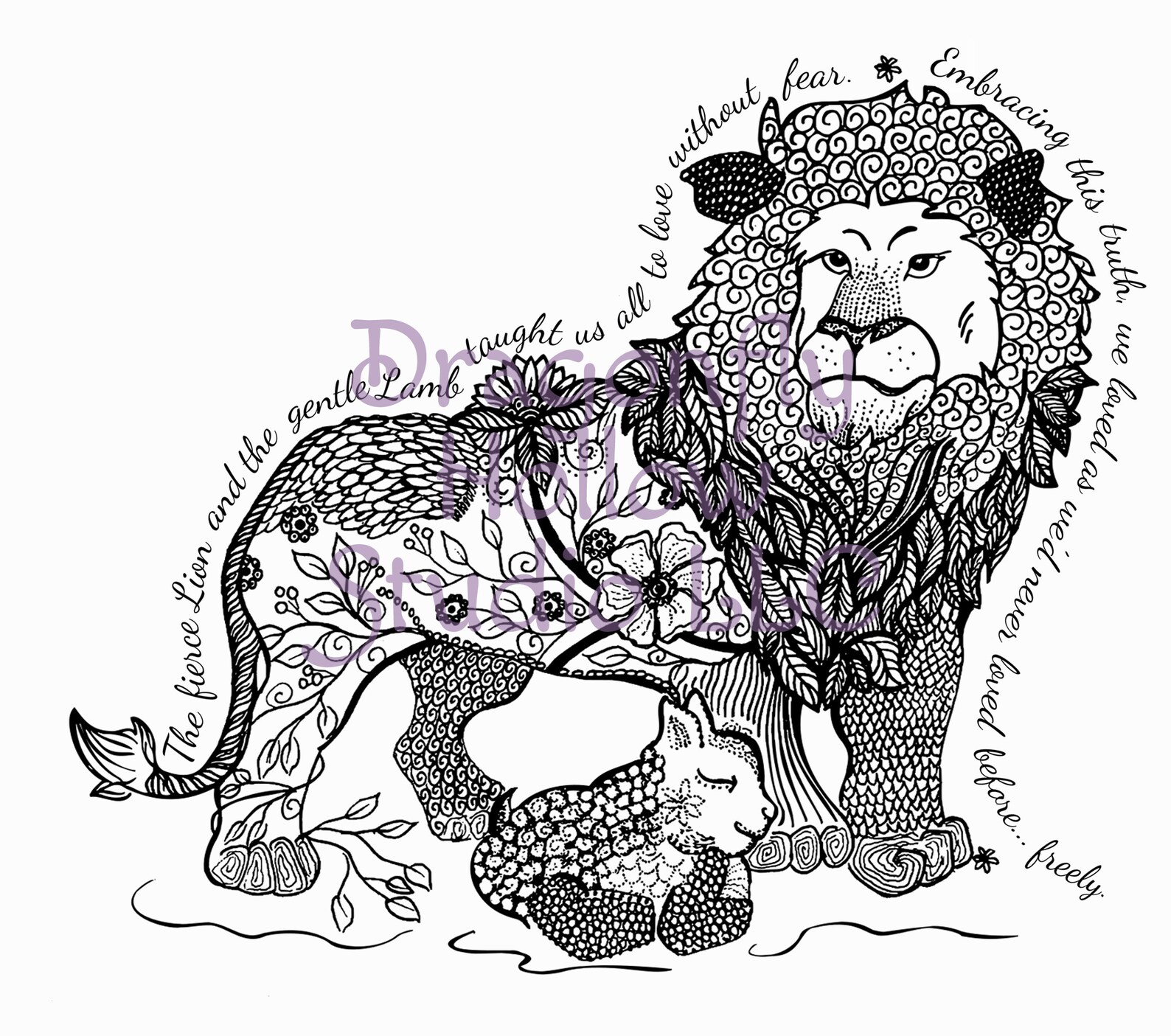Lion And Lamb Coloring Page Coloring Pages