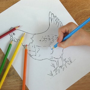 Chicken Coloring Page: Hetty the Hen Printable (PDF Download)