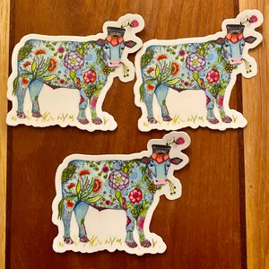 Cow sticker, water bottle, waterproof, 3” sticker