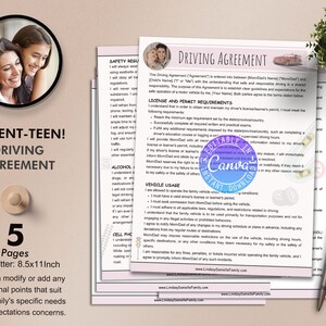 Contract Template for Parenting Teens Behavior, Driving Agreement, Editable Contract, Instant Download