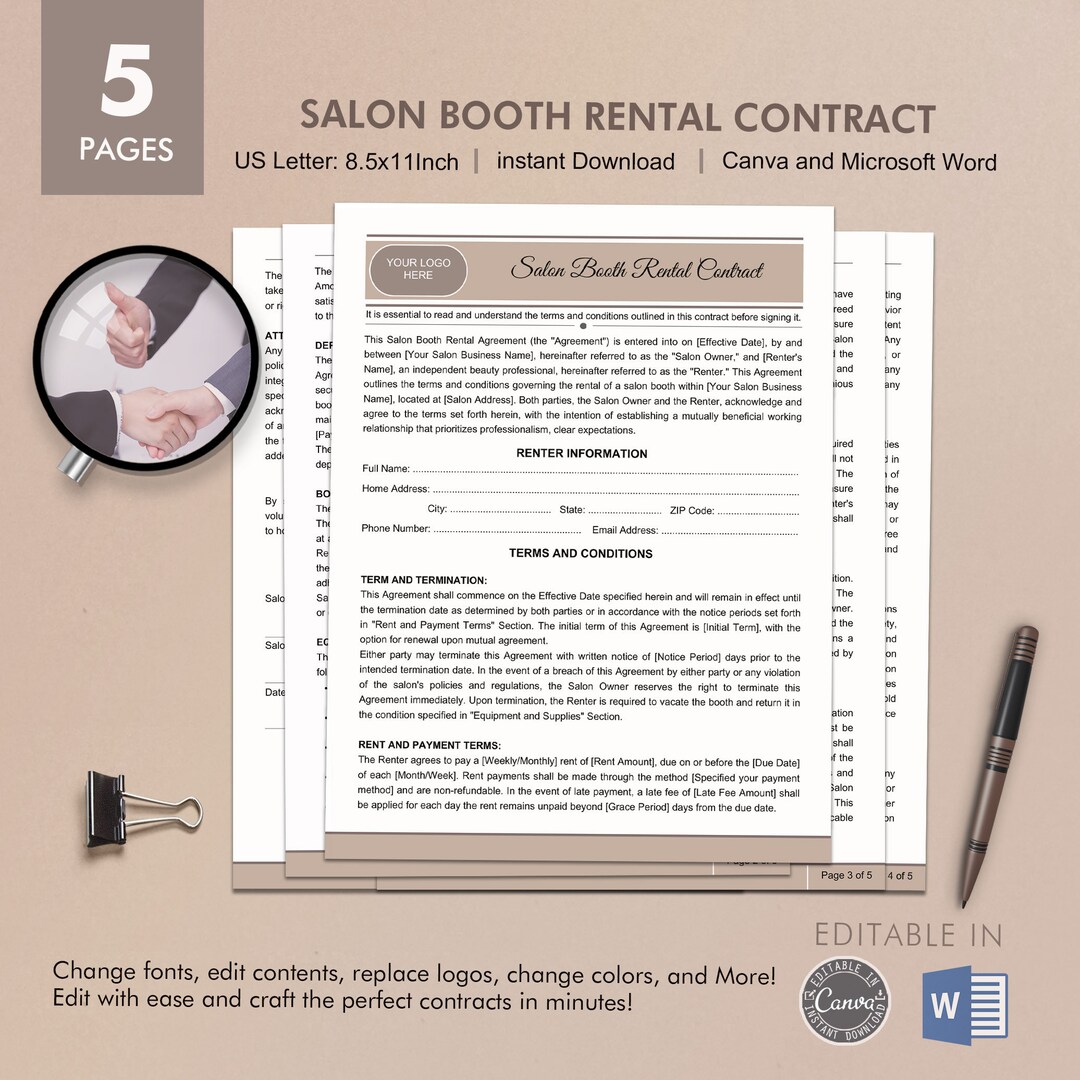 Image 5 for Beauty Salon Booth Rental Agreement Template