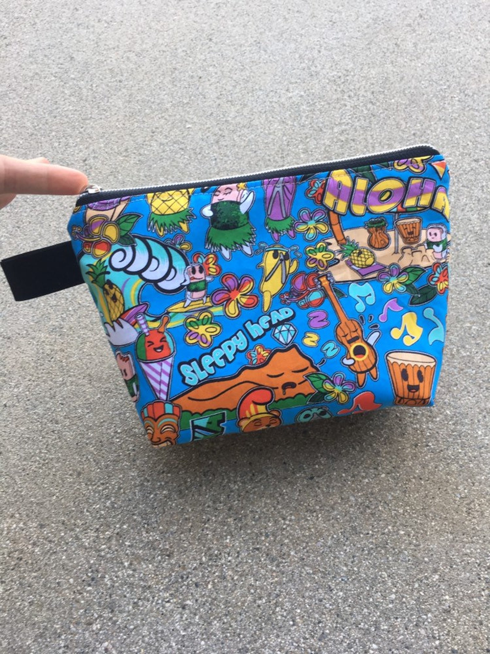 Kawaii Zipper Bag Flower Zipper Pouch Kawaii Toiletry Bag Etsy