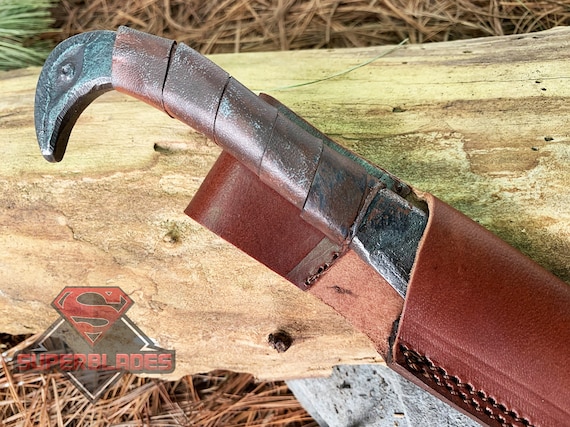 Couteau Viking tête de corbeau Odin de qualité supérieure, tête d