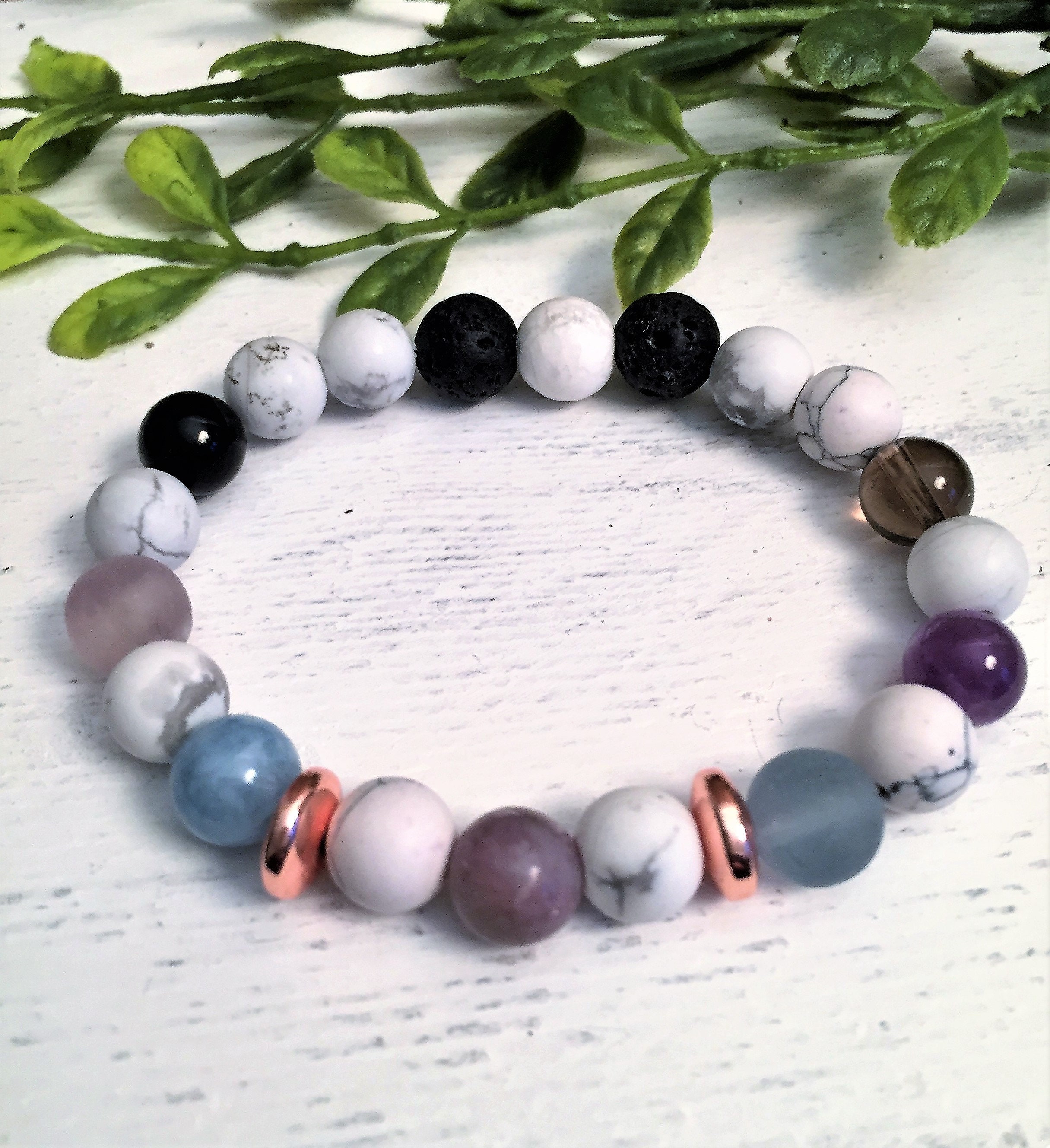 Calming Gemstone Bracelet AntiAnxiety Bracelet Cleansing Etsy