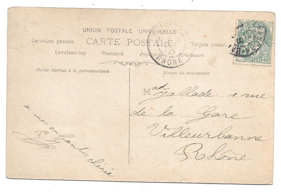 Echte Foto Hand Farbige Postkarte Kind Mit 6 Puppen Reve De Etsy