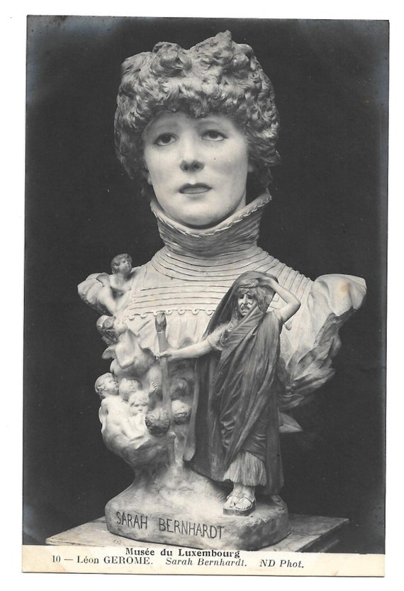 Early 1900s Real Photo Postcard Of Sarah Bernhardt Sculpture Etsy Early 1900s Real Photo Postcard Of Sarah Bernhardt Sculpture Etsy