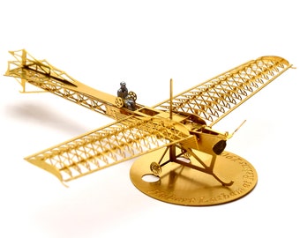 Maqueta de avión Antoinette IV 1909: Rompecabezas 3D de latón grabado