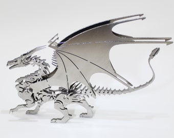 Kit de modelo de dragón de acero 3D: rompecabezas en miniatura, construcción de pasatiempos