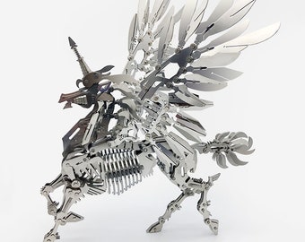 Kit de modelo de acero 3D de robot unicornio: decoración de construcción DIY