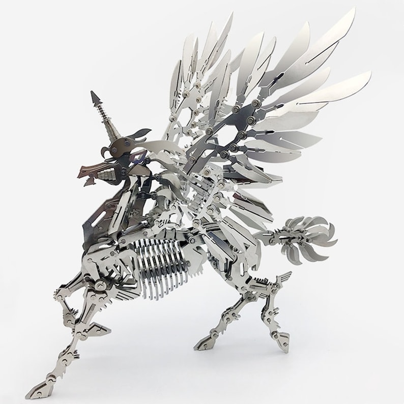 Robot Unicorn 3D Steel Metal DIY Joint Mobility Miniature Model Robot Unicorn 3D Steel Metal DIY Joint Mobility Miniature Model