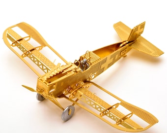 Kit de maqueta de avión Junkers D-1 de 1917: rompecabezas de latón grabado para armar