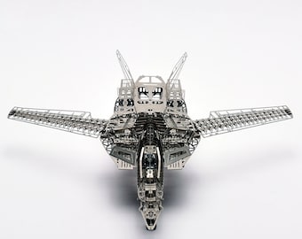 Maqueta del Macross Valkyrie VF-1A/S: rompecabezas de alas plegables de acero 3D para armar.