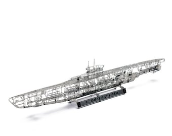 Submarino alemán VIIC de la Segunda Guerra Mundial: Kit de maqueta en miniatura de metal 3D para armar