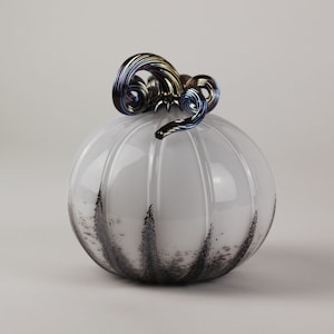 Calabaza decorativa de cristal soplado a mano en blanco y negro