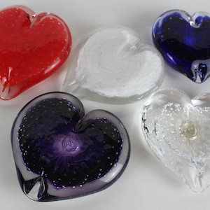 Handmade Glass Heart Paperweight