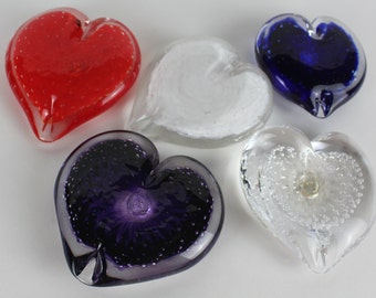 Handmade Glass Heart Paperweight