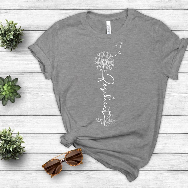 Hand Lettered and Drawn Dandelion Resilient SVG Digital Download, cut file, tumbler decal SVG, jpg, png hand lettered sublimation, military