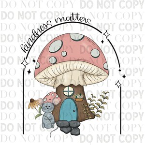 Casa de rato de cogumelo desenhada à mão, gentileza importa DOWNLOAD DIGITAL png, sublimação floral, toboágua, decalque de copo, cogumelo dtf