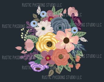 Seamless hand drawn floral Digital Paper, Printable Sublimation Designs, Tumbler Decal, waterslide, Hand Drawn Floral Scrapbook Rose pattern