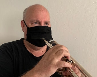 mask for musicians with mouth opening