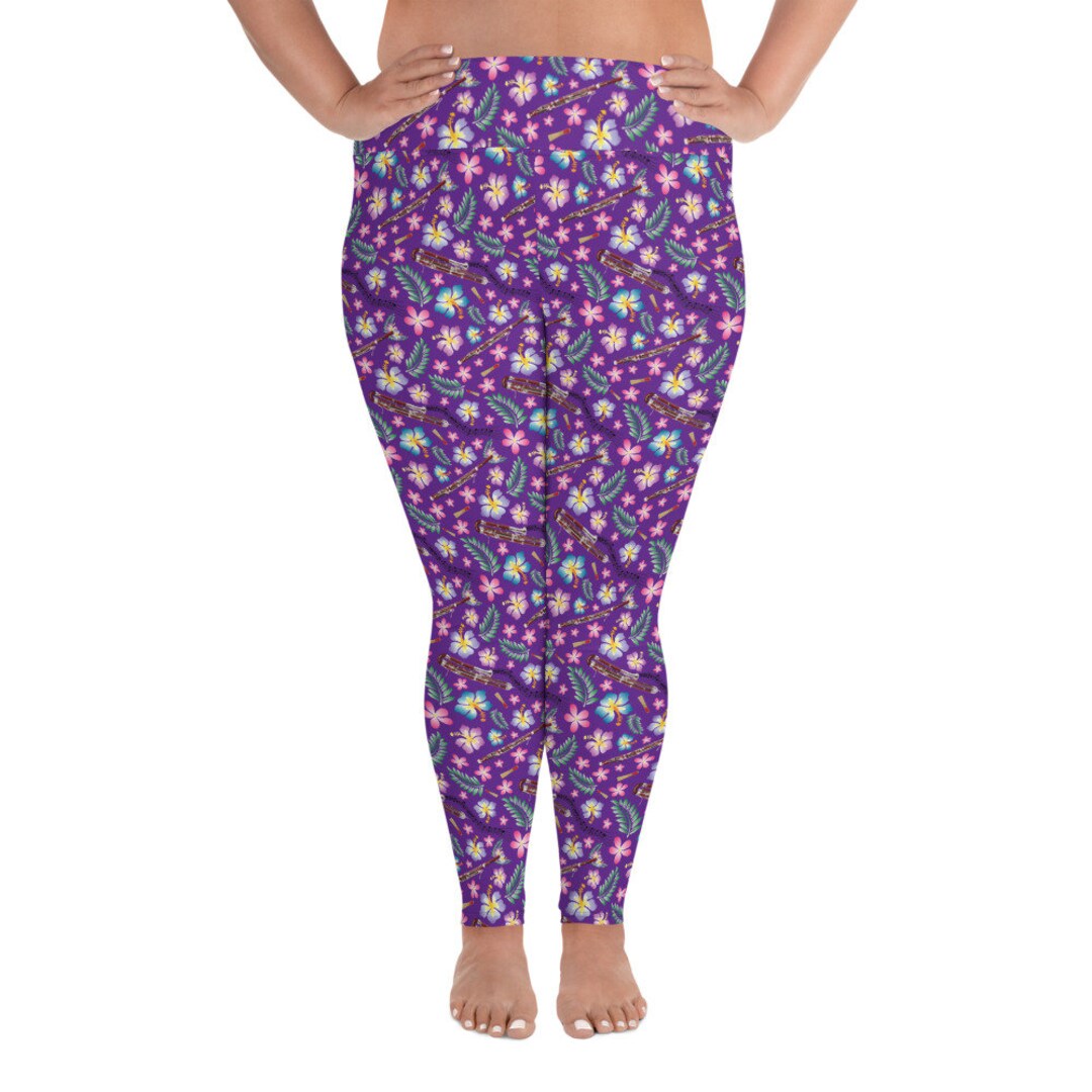 Bassoon Leggings Purple Background All-over Print Plus Size Leggings - Etsy